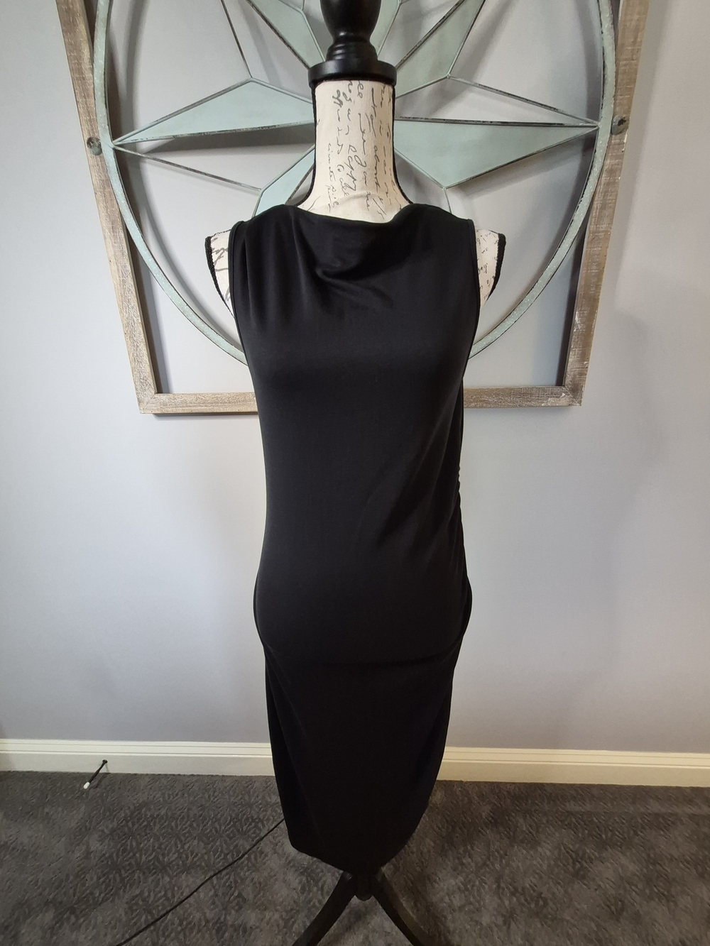 Kit And Ace Belmont Brushed Sleeveless Ruched Dress Black - M